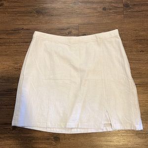 White linen mini skirt